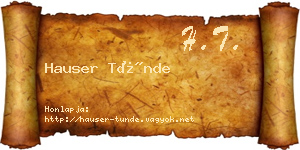 Hauser Tünde névjegykártya