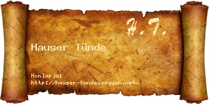 Hauser Tünde névjegykártya